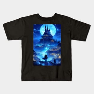 Fantasy Blue landscape Kids T-Shirt